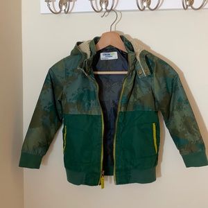 Medium weight, camo print jacket